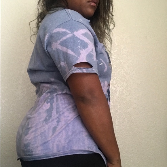 one of a kind • bleach dye-distressed california t - Picture 2 of 7